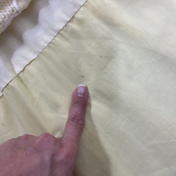 Vintage Peggy Barker Dress Womens Small Yellow Embroidered Lace Babydoll 70s - Picture 7 of 14